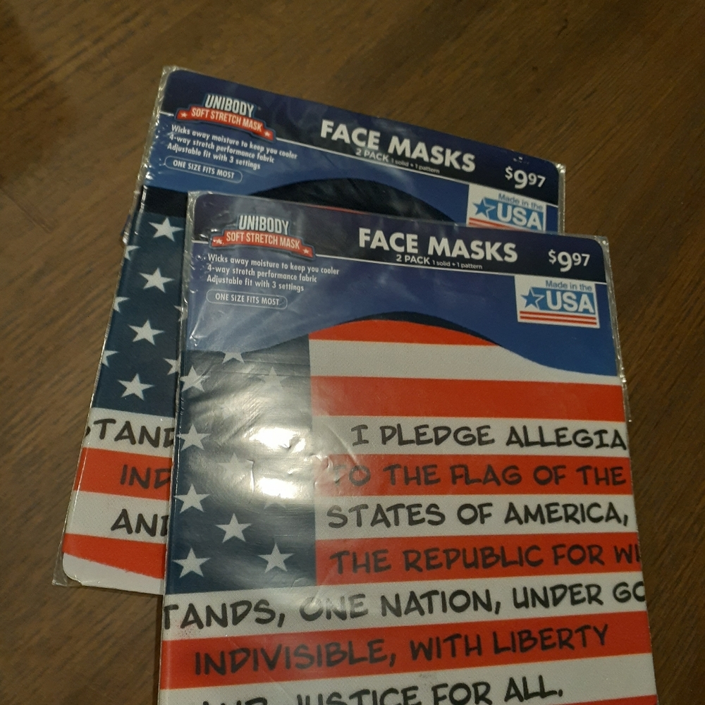 Soft Stretch Face Mask 2pk x 2 Patriotic